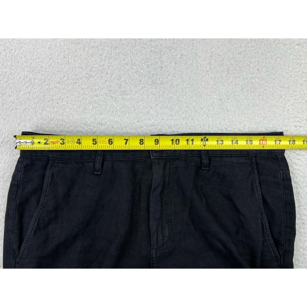 Rag & Bone Mens 34x34 Black Linen Cotton Slim Fit Chino Pants M1723E512BLA